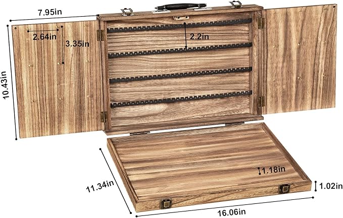 Earring Display for Selling, Portable Wood Jewelry Display Case, Large Capacity - Image 7