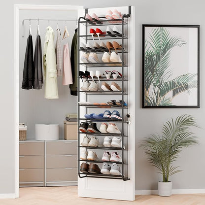 Whitmor 36 Pair Over The Door Shoe Organizer, 12 Tier Hanging Shoe Organizer by Whitmor