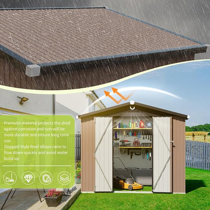 Metal Storage Shed, Outdoor Storage Building 8x6, Large Backyard Shed - Image 5