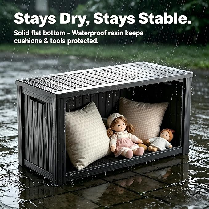 180 Gallon Outdoor Storage Box Waterproof, Large Resin Deck Box - Image 7