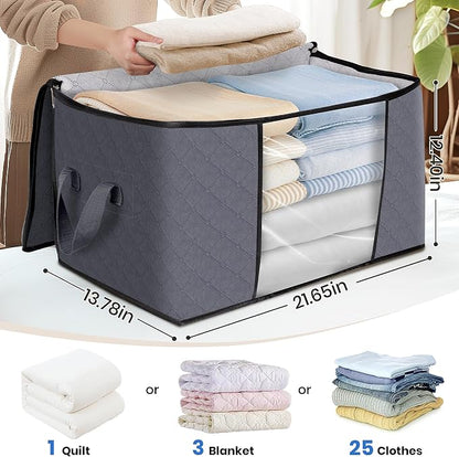 Fab totes Storage Bags, Clothes Blanket Storage Bins Foldable Closet Organizers - Image 2