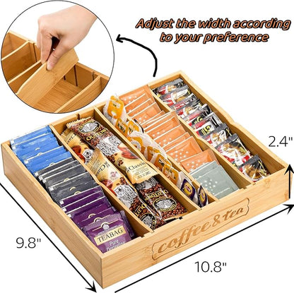 Lyellfe 2 Pack K Cup Holder for Drawers, Bamboo Tea Bag Organizer - Image 2