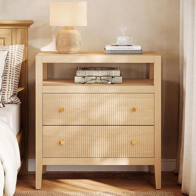 Tribesigns Modern Nightstand, 2-Drawer Nightstand by Tribesigns