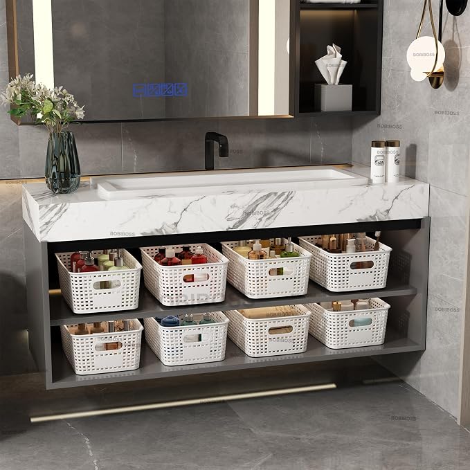 White Plastic Storage Baskets - Image 6