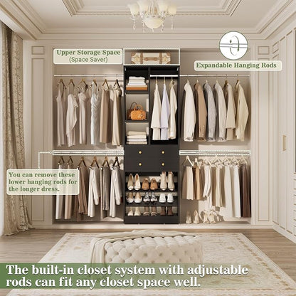 Besiost Closet System, 4.2–8.8 FT Closet Organizer - Image 3