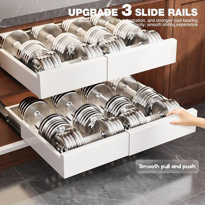 2 Pack Pull Out Cabinet Organizer Expandable Width and Depth, Slide Out Drawers - Image 8