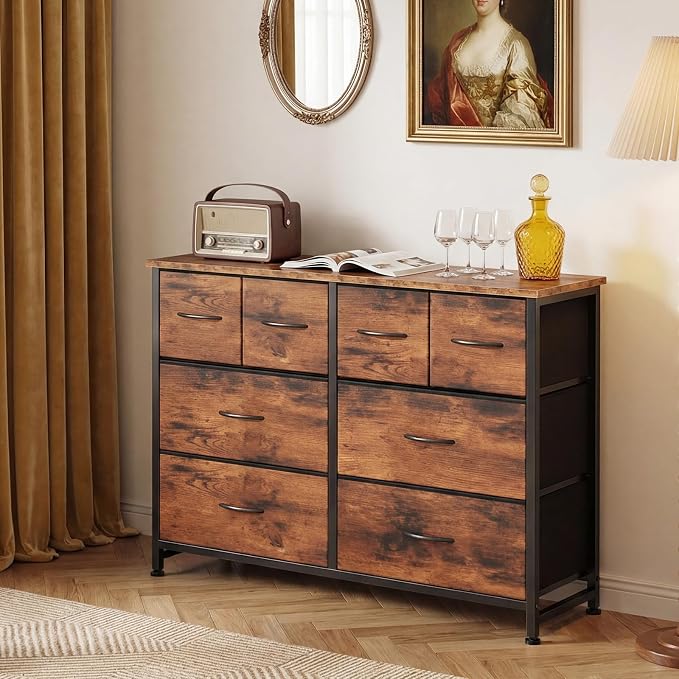 DUMOS Dresser for Bedroom with 8 Fabric Drawers, Wide Fabric Dresser | Storage - Image 8