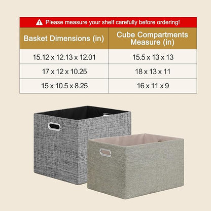 Posprica 15.12"x12.13"x12.01" Storage Cube Bins, Linen Decorative Closet - Image 8