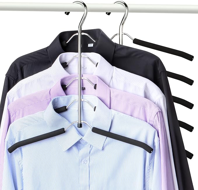 Hangers Space Saving Clothes Hanger 2 Packs Swing Arm Non Slip Padded Coat by Hangerspace
