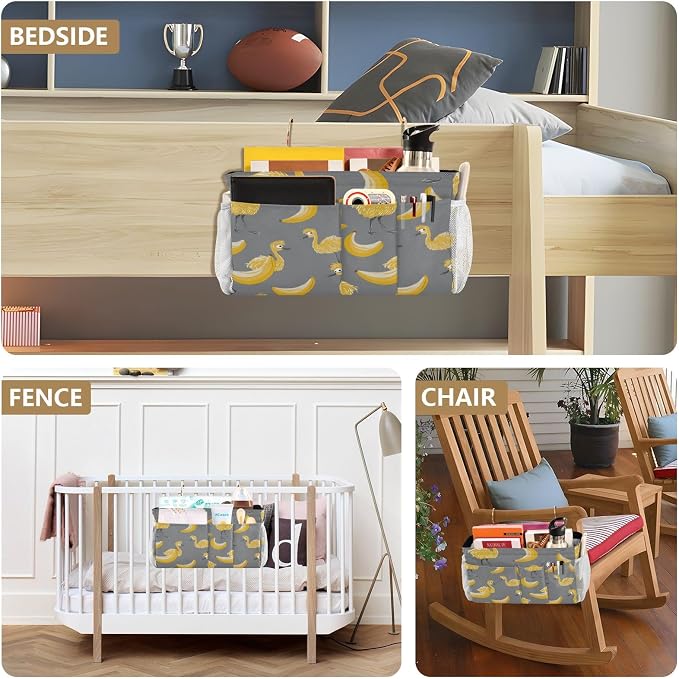 Bedside Hanging Storage Basket Hanging Bed Organizer Storage Bag - Image 8