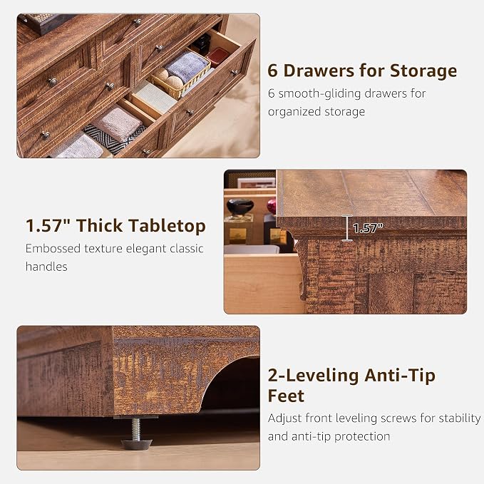 T4TREAM Farmhouse 7 Drawers Dresser - Image 5