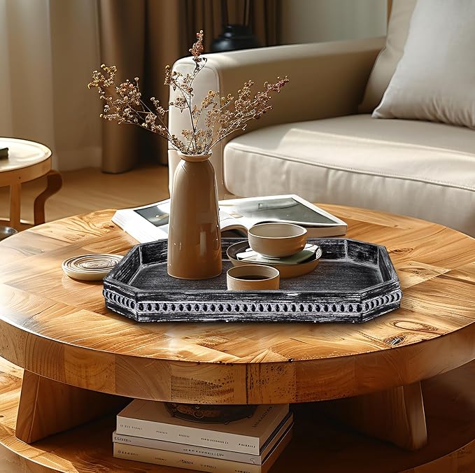 MAONAME Wood Serving Tray, Farmhouse Wooden Tray - Image 6