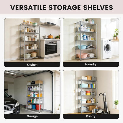Xcity Storage Shelves, 5 Tier Heavy Duty Metal Shelving Unit, 2000 LBS - Image 7