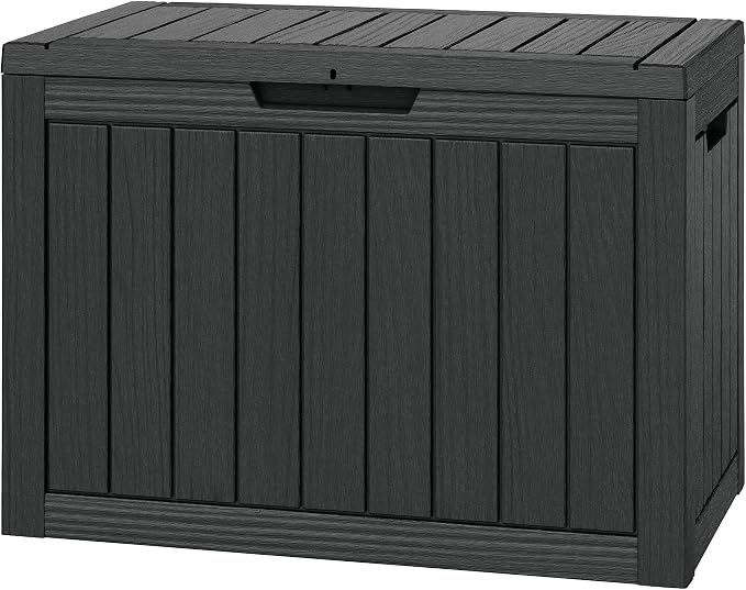 Outdoor Storage Box, Weather-Resistant Resin Deck Box by LHBGO