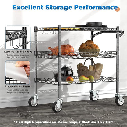 Leteuke 3 Tier Rolling Carts - Image 7