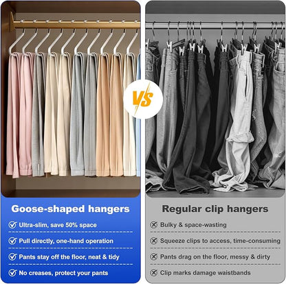 30 Pack Open Ended Metal Pant Hangers, Space Saving Non Slip Clothes Hangers - Image 6