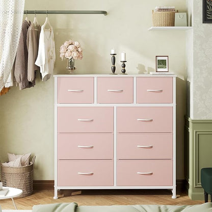 OLIXIS 9 Drawer Pink Dresser for Bedroom, Closet Organizers and Storage | Tall - Image 2
