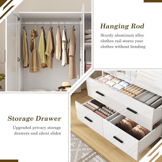 jiteentarou 3 Door Armoire Wardrobe Closet Cabinet - Image 7