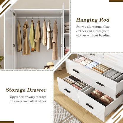 jiteentarou 3 Door Armoire Wardrobe Closet Cabinet - Image 7