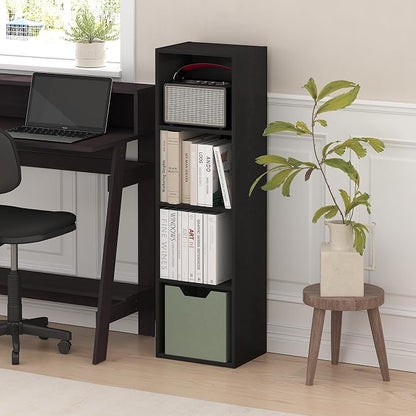 Furinno PASIR Book Shelf, 4-Tier Bookcase, Modern Standing Bookshelf, Open by Furinno-FitsYourSpaceFitsYourBudget