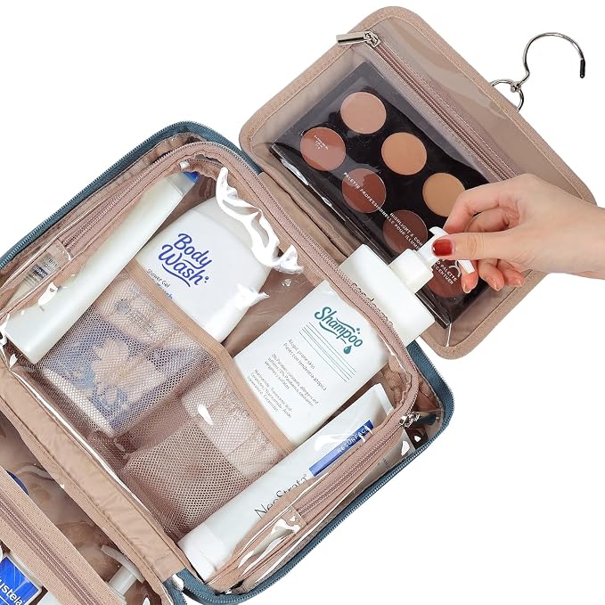 NISHEL Travel Toiletry Bag for Women, Makeup Essentials Organizer, Hanging Case - Image 4