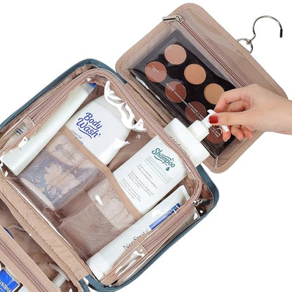 NISHEL Travel Toiletry Bag for Women, Makeup Essentials Organizer, Hanging Case - Image 4