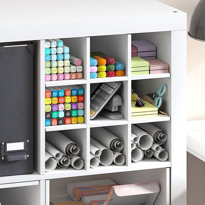 Furinno Cubicle Cube Insert, 9-Compartment Cube Organizer, Geometric Shelf - Image 4