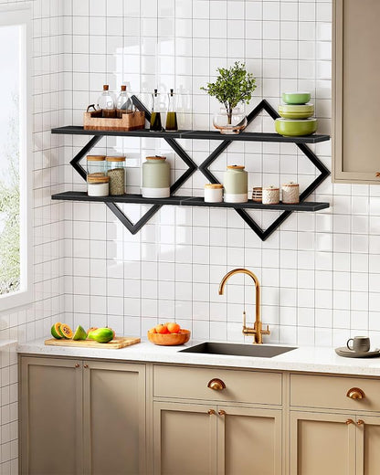 CHOEZON Floating Shelves, 2-Tier Hanging Shelves, Wall Shelf Set of 2, Wall - Image 7