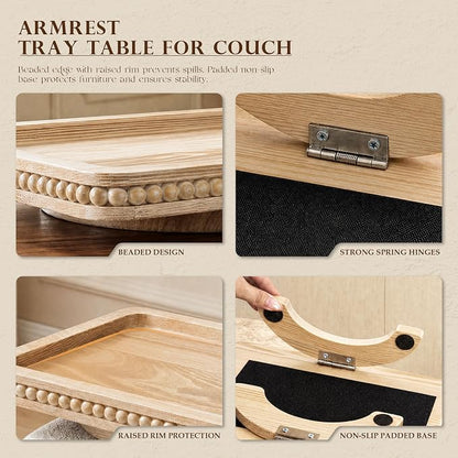 EOSAHR Pine Wood Couch Tray - Image 7