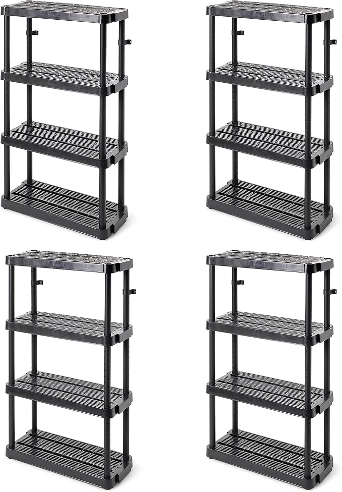 Gracious Living 4 Shelf Adjustable Height Medium Duty Storage Unit 14 x 32 x by GraciousLiving