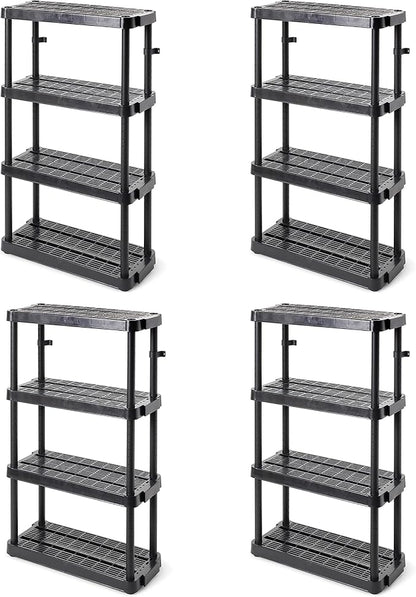 Gracious Living 4 Shelf Adjustable Height Medium Duty Storage Unit 14 x 32 x by GraciousLiving