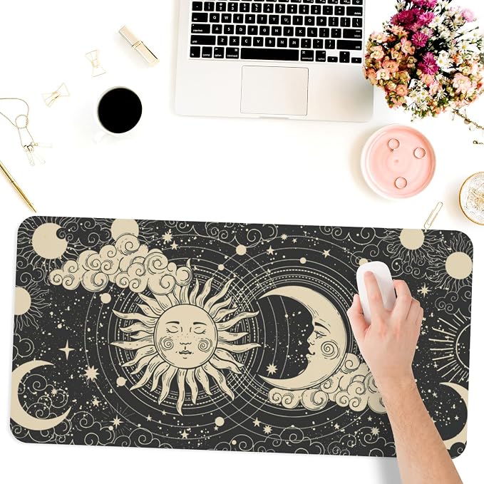 Desk Mat, Celestial Sun and Moon Extended Gaming Mouse Pad - Image 6