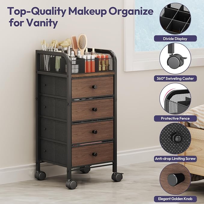 SWTYMIKI Rolling Makeup Organizer Cart - Image 8
