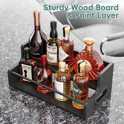 KLM Liquor Bottle Display Shelf, Coffee Syrup Rack Organizer, 2 Step Countertop - Image 7