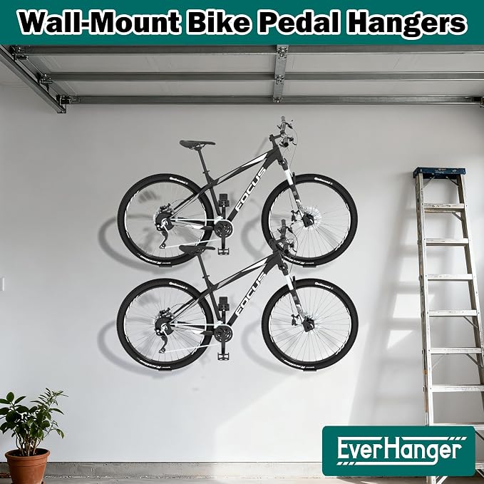 EVERHANGER Wall Mount Bike Pedal Hanger, Heavy-duty Garage Bike Rack, - Image 7