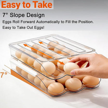 Egg Holder for Fridge, Automatic Rolling Egg Dispenser for Refrigerator - Image 3