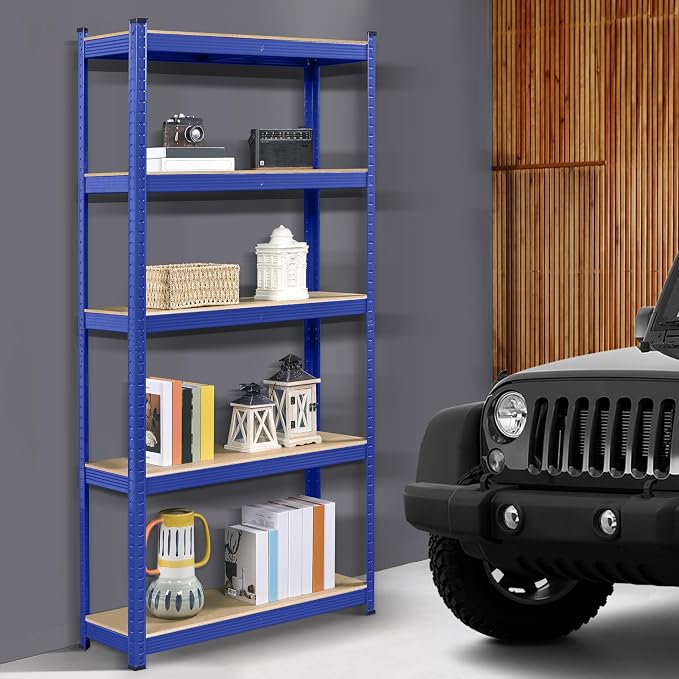Topeakmart 5-Tier Utility Shelves, Metal Adjustable Garage Shelves Storage - Image 2