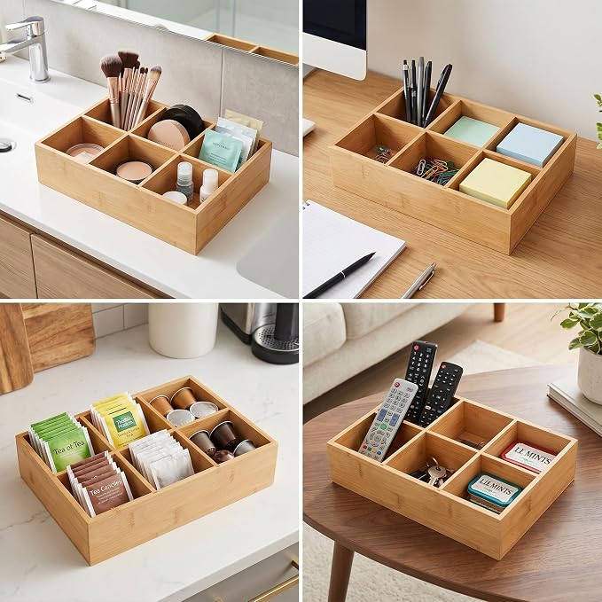 2 Pack Bamboo Desk Organizer - Image 5
