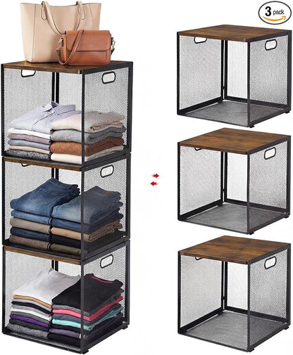 AceOrbit 3 Pcs Widened Stackable Closet Organizers and Storage by Unknown