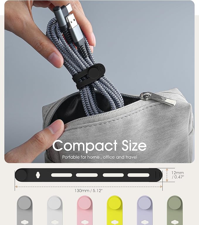 35Pcs Nearockle Silicone Cable Ties, 5.12 Inch Adjustable Cord Organizer - Image 2