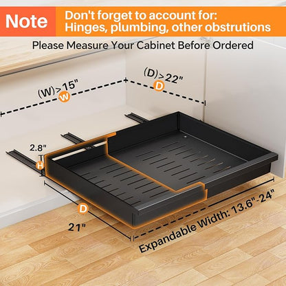 Pull out Cabinet Organizer, Adjustable Full-Extension Adhesive Roll out Shelves - Image 3
