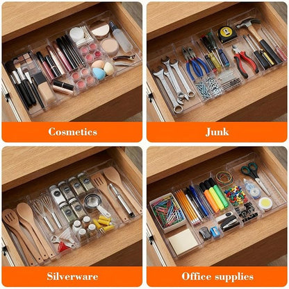 Briwooody 1 Pcs Large Expandable Acrylic Drawer Organizers, Grid Adjustable - Image 6