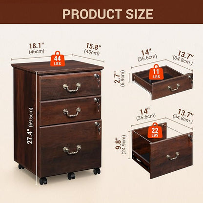 DEVAISE 3 Drawer File Cabinet - Image 3