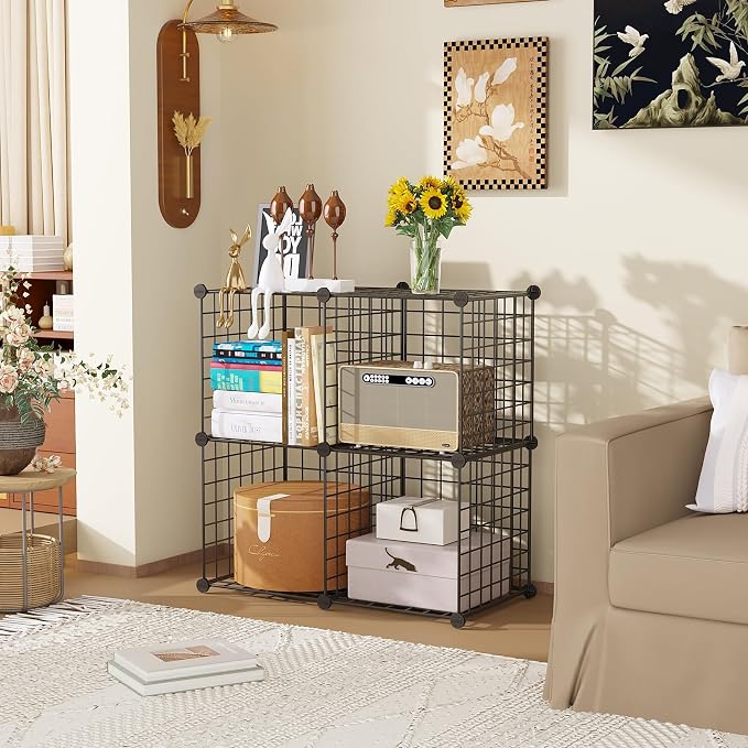 C&AHOME Wire Cube Storage, 4-Cube Storage Organizer Metal, C Grids Storage Bins - Image 4