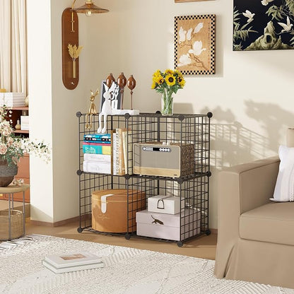C&AHOME Wire Cube Storage, 4-Cube Storage Organizer Metal, C Grids Storage Bins - Image 4