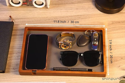 Shinpuru Wooden Valet Tray for Men, Nightstand Organizer - Image 2