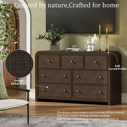 Oak&Sparrow 7 Drawer Dresser for Bedroom, Boho Chest of Drawers, Thickened - Image 5