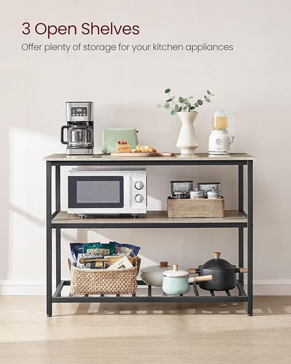VASAGLE Kitchen Island with 3 Shelves, 47.2 Inches Width Kitchen Shelf with - Image 4