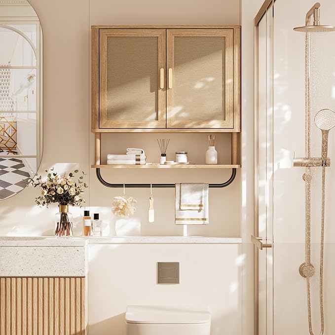 Rattan Bathroom Wall Cabinet - Image 5