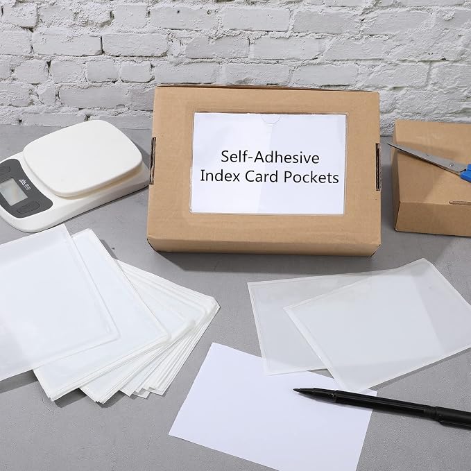 Outus 200 Pack 6.3 x 4.33 Inch Self Adhesive Label Pockets Bulk Plastic Labels - Image 6
